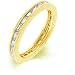 14k Gold Bonded Stacker Eternity Ring featuring Channel Set Clear CZ Baguettes Embeded in the Band - Size: 5-10