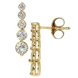Moissanite 5 Stone Graduated Earrings