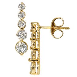 Moissanite 5 Stone Graduated Earrings