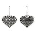 Sterling Silver Heart Dangling Earrings (Nickel title=