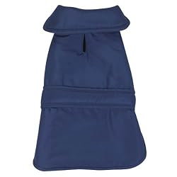 Casual Canine Polyester Fleece Barn Dog Coat, X-Small, Navy