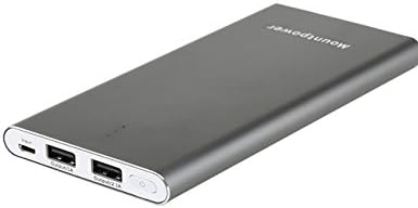 Mountpower 10000mah Brilliant Ultra slim Power Bank Dual-port USB Portable External Battery Chargers for smartphone and Pad Li-polymer Battery External Battery Pack Rechargeable Back-up Charger Mobile Power Supply Wireless Charger for Ipad, Ipad 2/3, Apple Iphone 6, Iphone 5, Iphone 4, Iphone 4s, Ipod, Blackberry, Htc, Android, Samsung Galaxy S5,s4 and Most Mobile Devices.(gray)