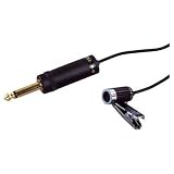 Electronics : Black 1000 Ohm Miniature Tie Clip Omni Directional Electret Condenser Microphone With 4m Lead Termin