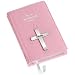 Soft Pink Leather New Testament with Sterling Silver Cross