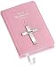 Kitchen & Housewares : Soft Pink Leather New Testament with Sterling Silver Cross