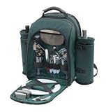 Alpine Picnic Backpack - Green With Vineyard Napkins