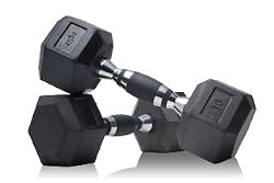 Hex Dumbbell Pairs; Rubber Grip Inlay; Chrome Finish
