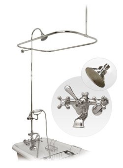 Clawfoot Tub Shower Enclosure with Faucet, Showerhead and Handshower Kit - Randolph Morris