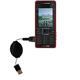 Einziehbares USB Kabel f�r Sony Ericsson C902 mit Hot Sync und aufladen Einsatzm�glichkeiten  von Gomadic mit TipExchange Technology