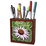 Patricia Sanders Flowers - Inspirational Choose Happiness - Tile Pen Holders-5 inch tile pen holder