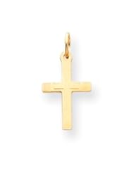 Solid 14k Yellow Gold Children"s Cross Pendant Necklace
