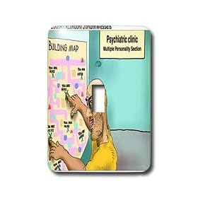 Londons Times Funny Medicine Cartoons - Multiple Personality Map - Light Switch Covers - single toggle switch