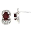 14K White Gold Mozambique Garnet and Diamond Earrings
