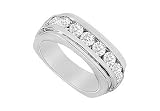 31MNz8A4iFL. SL160  Square Mens Diamond Ring : 14K White Gold   1.00 CT Diamonds