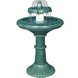Sculpted Water Fountain with Light (Green) (35H x 22W x 22D)