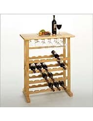 Buy 24-Bottle Wine Rack with Glass Rack