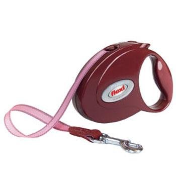 FLEXI DOG LEASH PETITE ELEGANCE 1 26LB/10FT RED