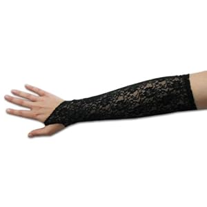 31MO5GYGe8L. AA300  Stretch Lace Gauntlet Gloves in Black or White