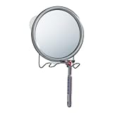 InterDesign Forma Brushed Stainless Steel Suction Fog Free Mirror with Razor Holder