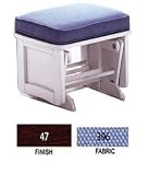 Glider Ottoman - Cherry Finish/Blue Mint Fabric