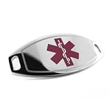 31MO91DUX7L. SL160 Pre Engraved Juvenile Arthritis Medical Alert ID Tag, Attachable to Bracelet, Purple Symbol