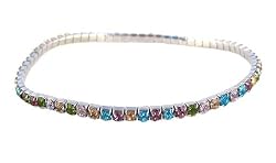 Anklet - A7 - Swarovski (tm) Crystal - Stretch ~ Mixed Colors