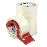 Carton Sealing Tape w/Dispenser, 2 x 60 yards, 3 Core, Clear, 4/Box