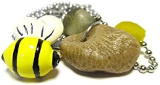 Sweet Honeycomb Fossil 30 Inch Necklace with Enamel Honeybee Charm and Glass Beads