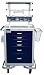 Anestheisa Uni-Cart, Tall, 6 Drawer, LIght Grey/Electric Blue