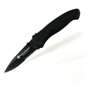 Smith and Wesson SWATLBS Large Serrated Assisted Opening Knife, Black by Smith & Wesson
