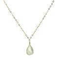 Gold-Over-Silver Faceted Prehnite Necklace - 18"