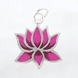 Small Pink Lotus Flower Pendant in Sterling Silver, #8744