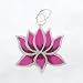 Jewelry : Small Pink Lotus Flower Pendant in Sterling Silver, #8744