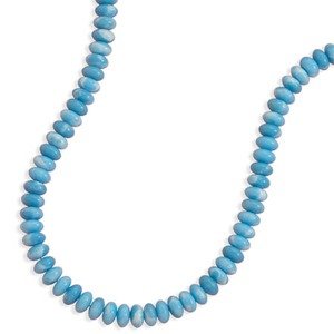 Larimar Atlantis Stone Bead Necklace 18 inches Sterling Silver