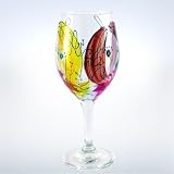 Leslie Egenberger Hand Painted Wine Glass Girlfriends - Blonde & Brunette
