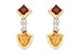 1 1/2 Carat Citrine, Garnet and Diamond 14K Gold Earrings
