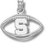 Michigan State Spartans Solid Sterling Silver ''S'' Pierced Football Pendant