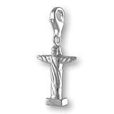 MELINA Charms clip on pendant christus jesus statue Rio De Janeiro sterling silver 925