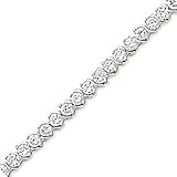 7 Inch Sterling Silver Twist CZ Tennis Bracelet