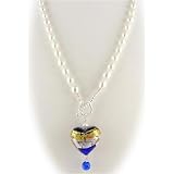 Murano Italian Glass 925 Sterling Silver Necklace 948