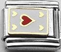 Clearly Charming Card Suit Hearts Italian Charm