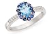 1 Carat Blue Topaz, Sapphire and Diamond 14K White Gold Ring