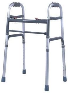 Classic Folding Walker, Adjustable Height 32-39 Inch, Silver
