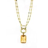 Southern Exposure Gold Tone Dual Chain Large Gem Necklace