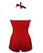 Inspired Women Retro Boy-Leg One Piece Pin Up Ruched Monokinis Swimsuit Swimwear Red S (US:0-2)