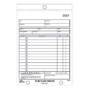 Buy Purchase Order Forms, 2-Part, Vertical Format, 5-1/2″x7-7/8″, 50/Book RED1L140