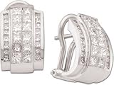 Ninacci 3 7/8ctw Diamond Channel Set Earrings