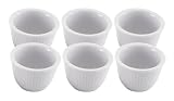 HIC Porcelain 5-Ounce Ribbed Custard Cup, Set of Six