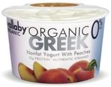Wallaby Yogurt Company Organic Peach Greek Nonfat Yogurt, 5.3 Ounce -- 12 per case.