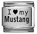 Jewelry : Clearly Charming I Heart my Mustang Laser Etched Italian Charm